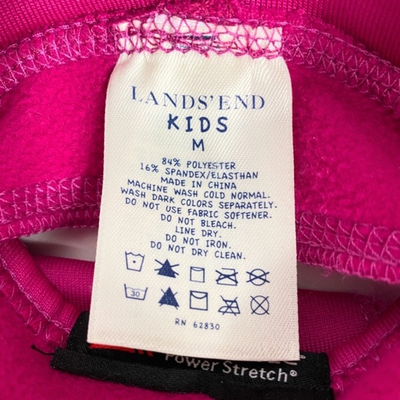 Pink Lands End POLARTEC® Power Stretch® Hat With Ponytail Opening - Picture 2 of 10